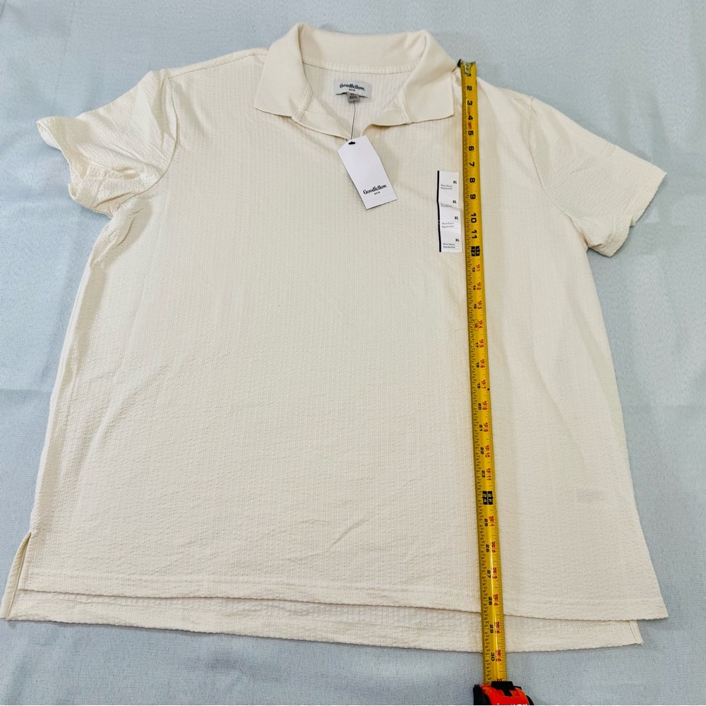 Men's Goodfellow size XL Short Sleeve Polo Shirt - Cream
